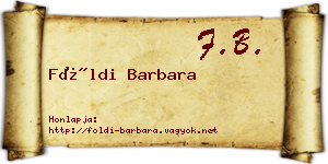 Földi Barbara névjegykártya