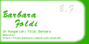 barbara foldi business card